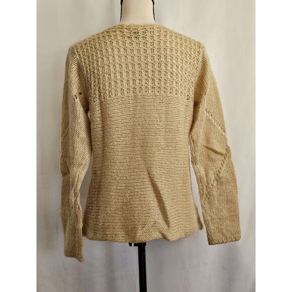 Christine Gerard Textured Knit Sweater Womens Size Medium Beige Long Sleeve - Picture 2 of 7